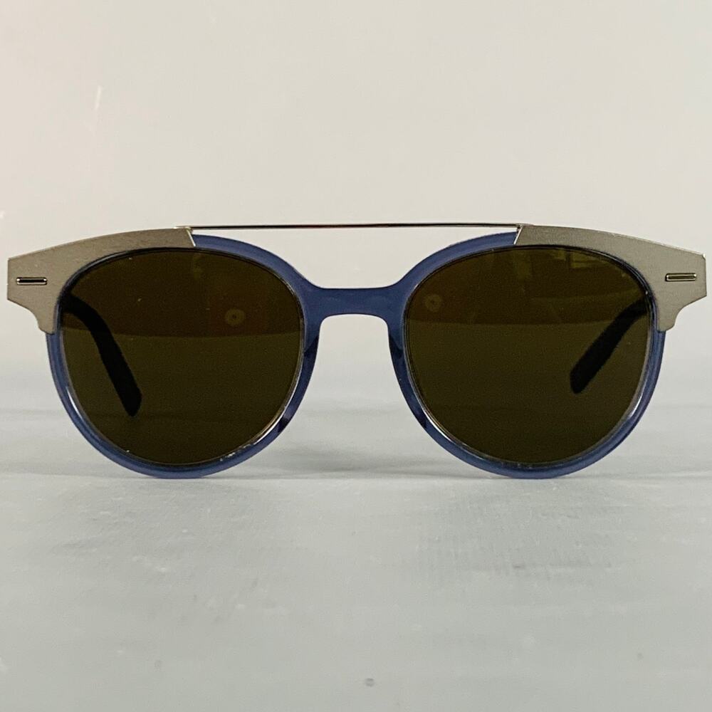 DIOR HOMME Navy Silver Acetate Aviator Sunglasses